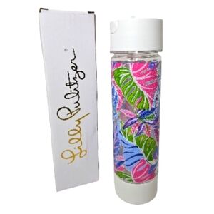 Lilly Pulitzer 24 Ounce Water Bottle Blue Grotto Beleaf In Yourself NEW